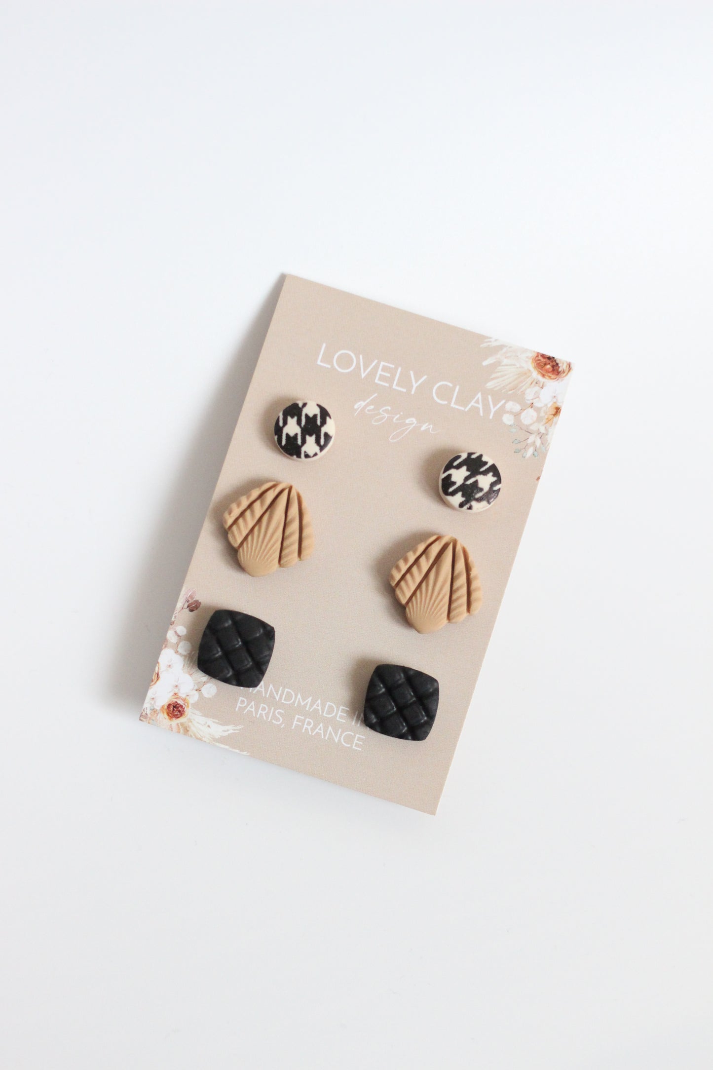 Pack clous d'oreilles "She's Classy" | Argile polymère