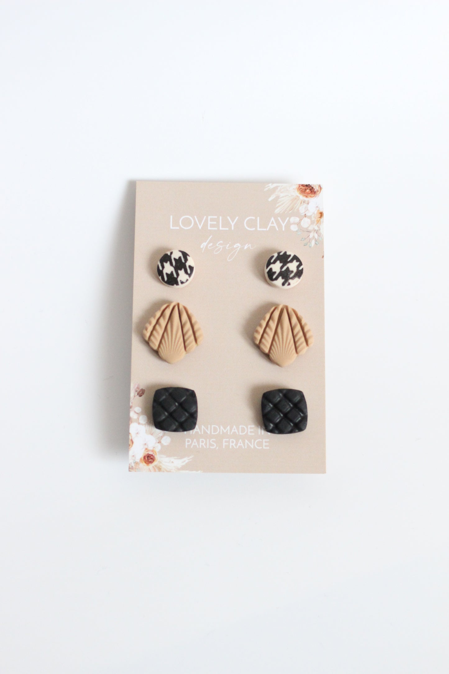 Pack clous d'oreilles "She's Classy" | Argile polymère