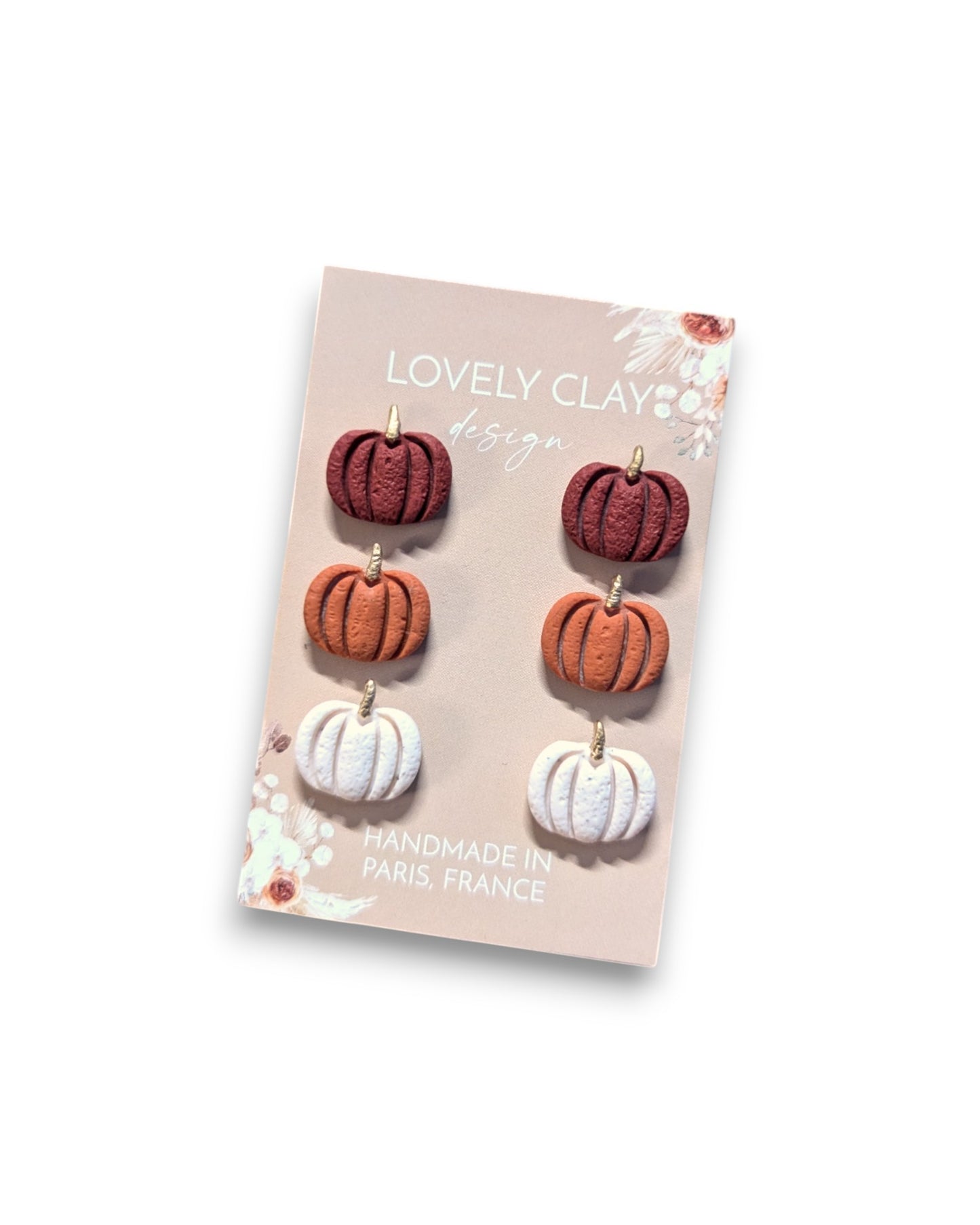 Pack clous d'oreilles "Hello Pumpkin" | Argile polymère