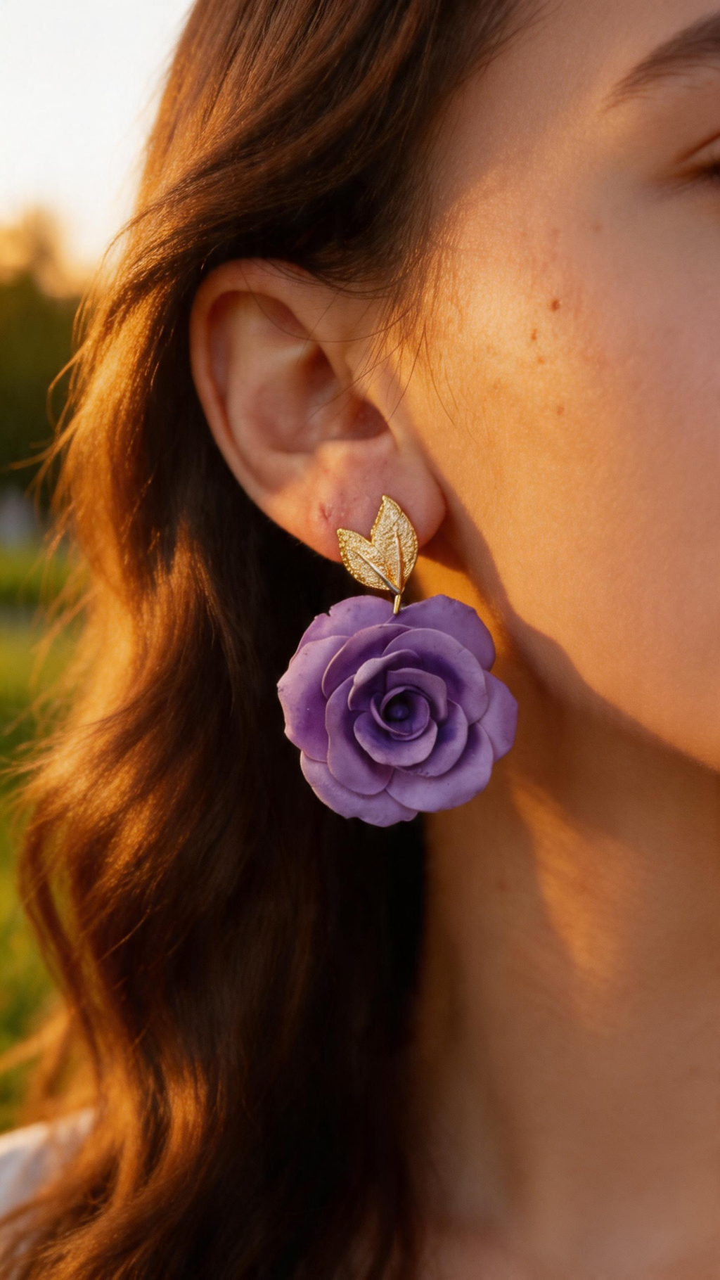 ÉLORIA (petit feuillage) | Boucles d'oreilles en argile polymère