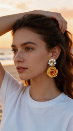 ÉLORIA (fleur) | Boucles d'oreilles en argile polymère