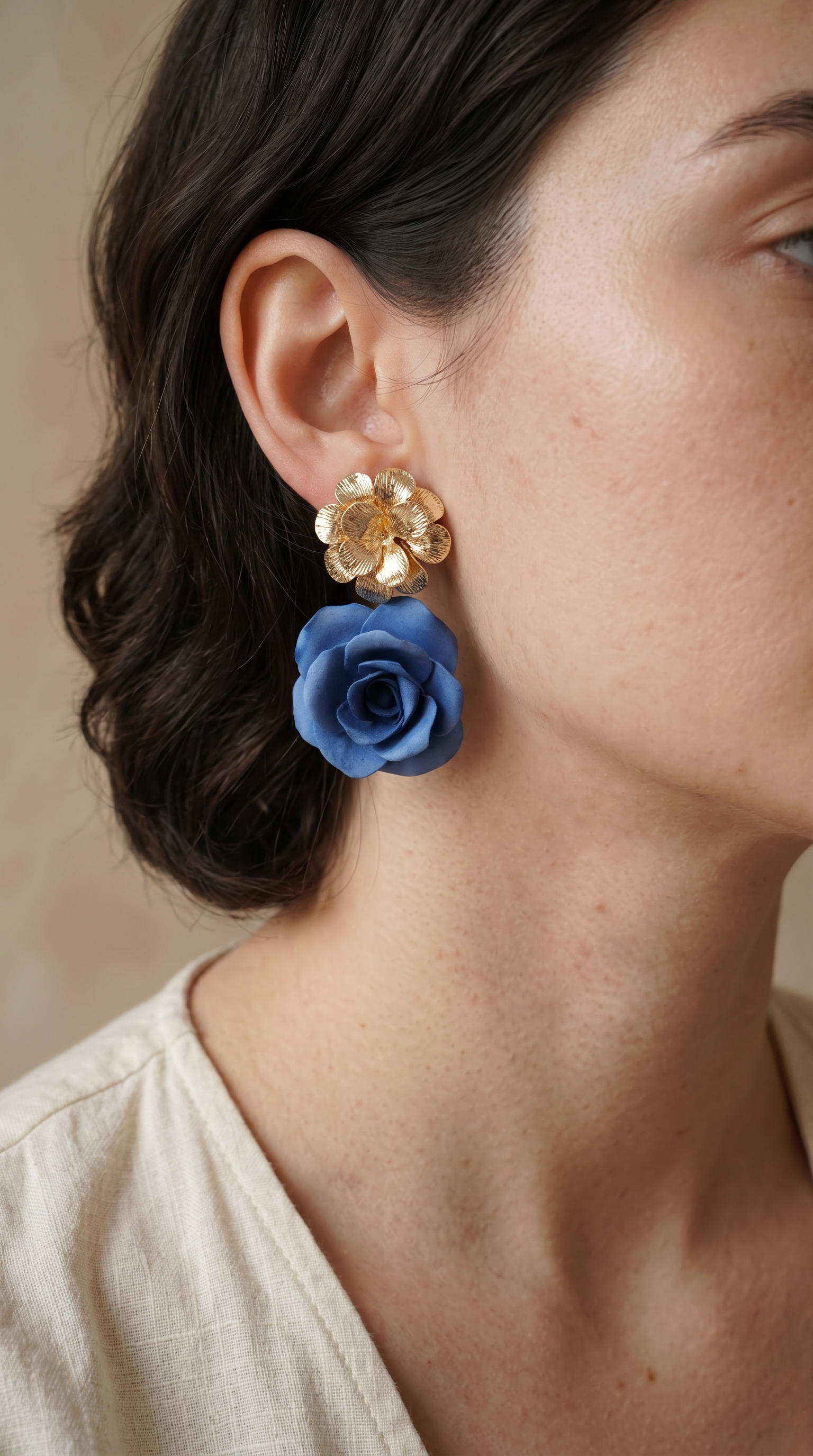 ÉLORIA (fleur) | Boucles d'oreilles en argile polymère