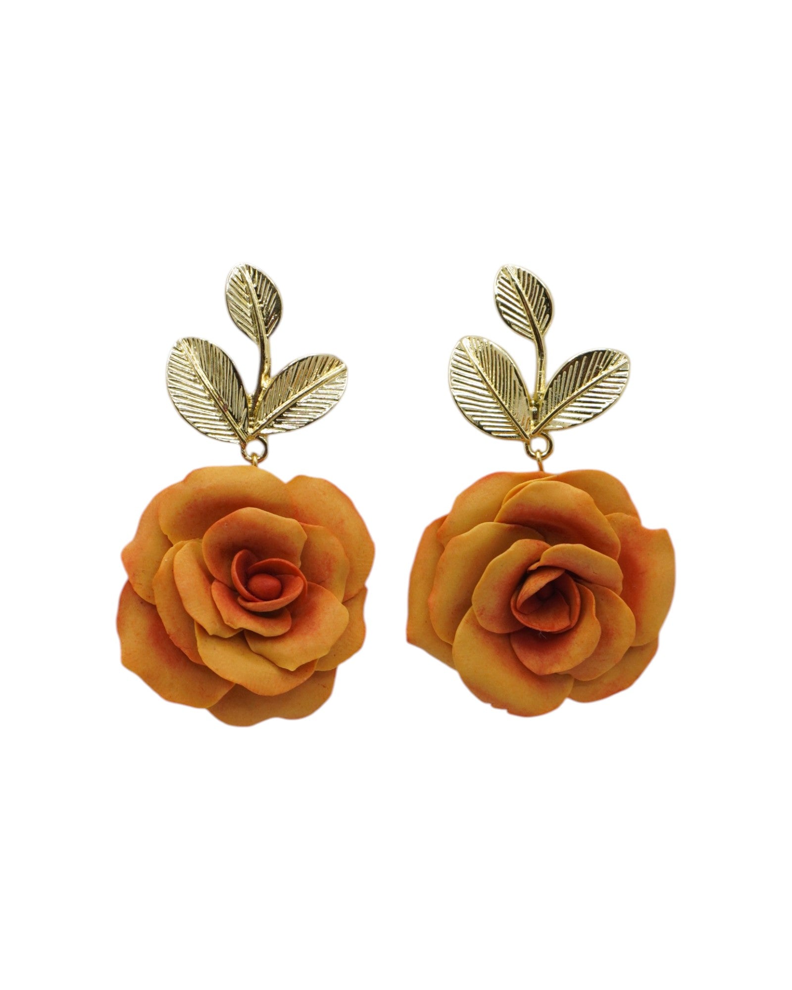 ÉLORIA (grand feuillage) | Boucles d'oreilles en argile polymère