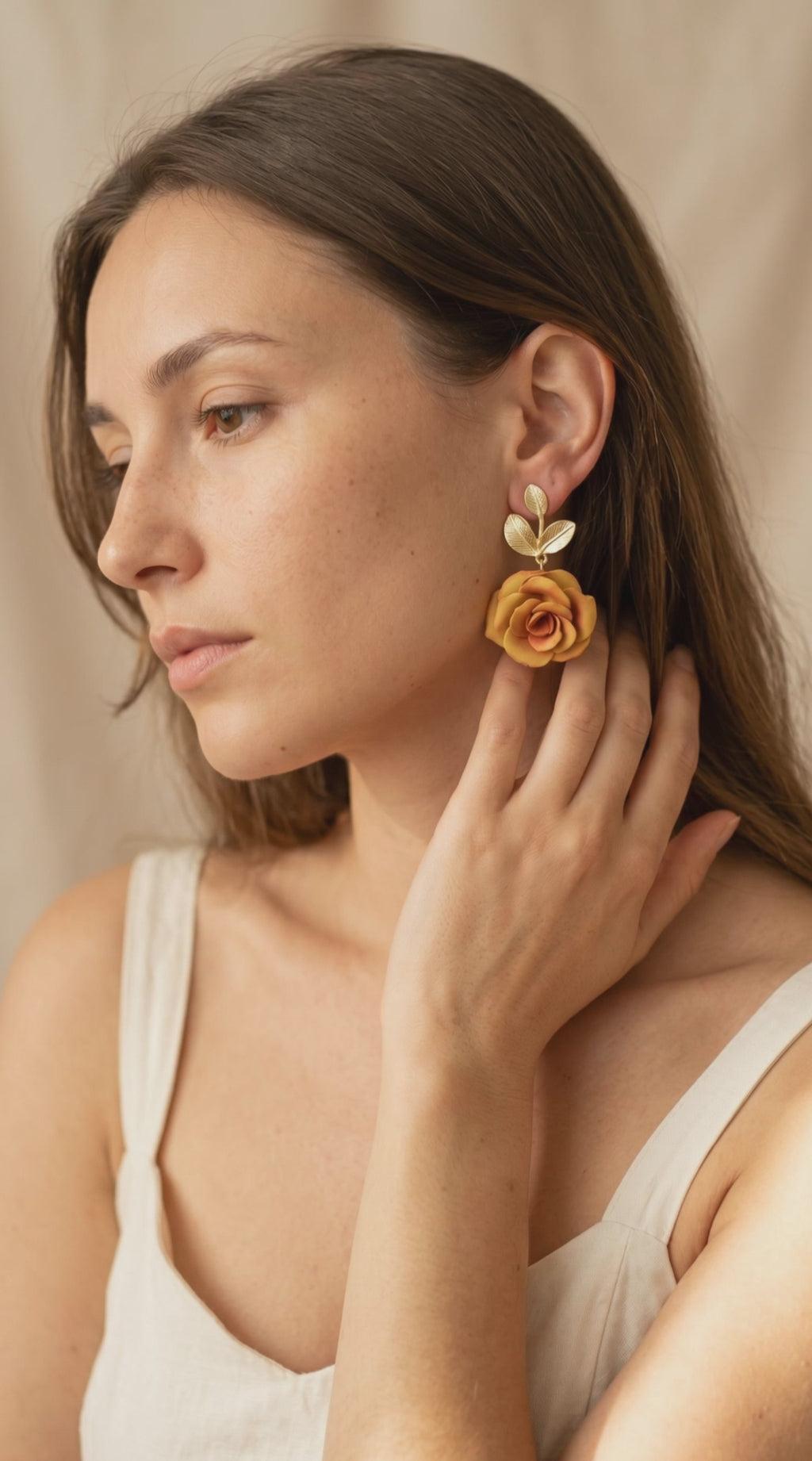 ÉLORIA (grand feuillage) | Boucles d'oreilles en argile polymère
