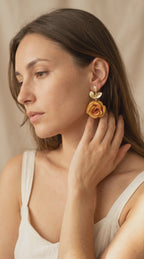 ÉLORIA (grand feuillage) | Boucles d'oreilles en argile polymère