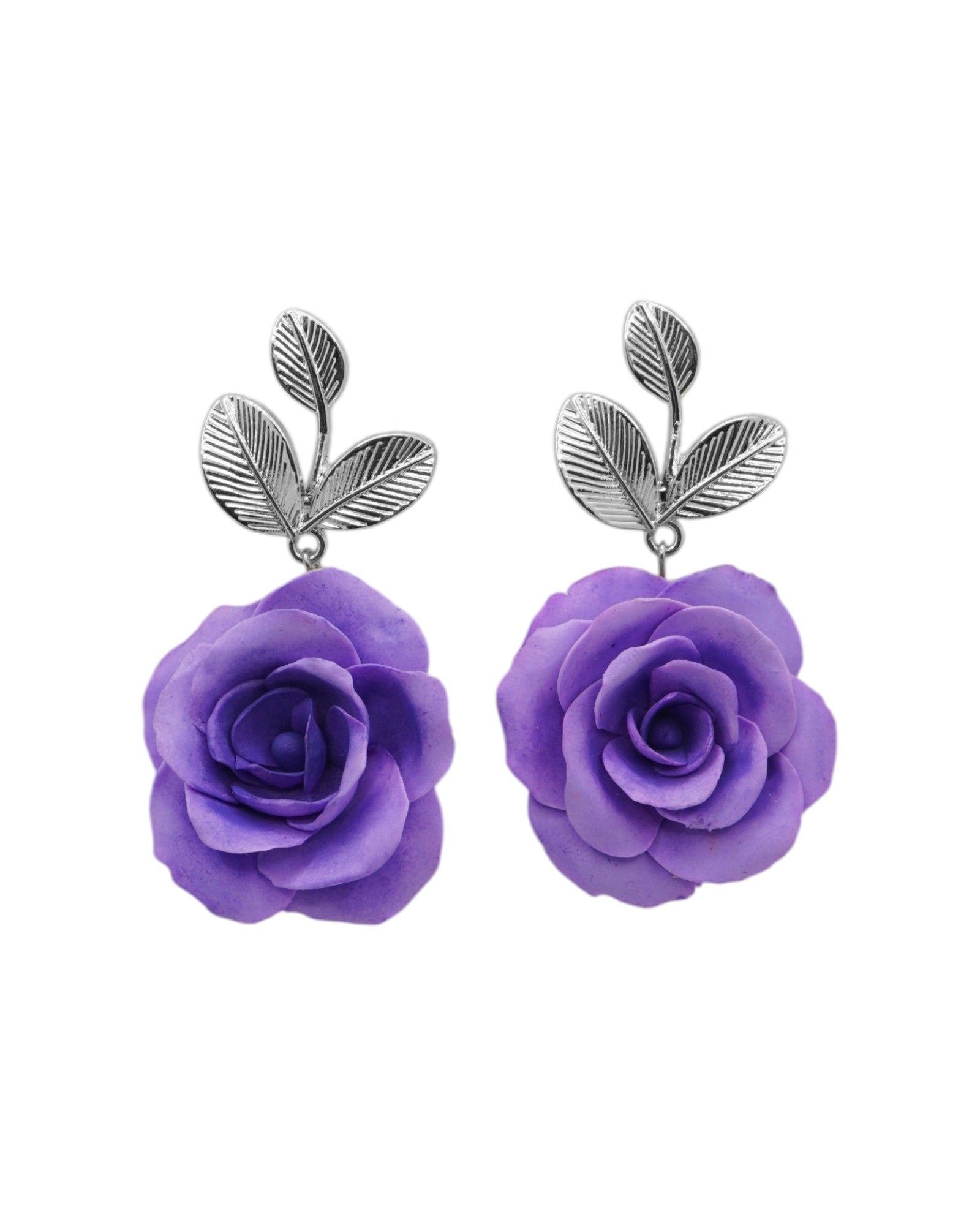 ÉLORIA (grand feuillage) | Boucles d'oreilles en argile polymère