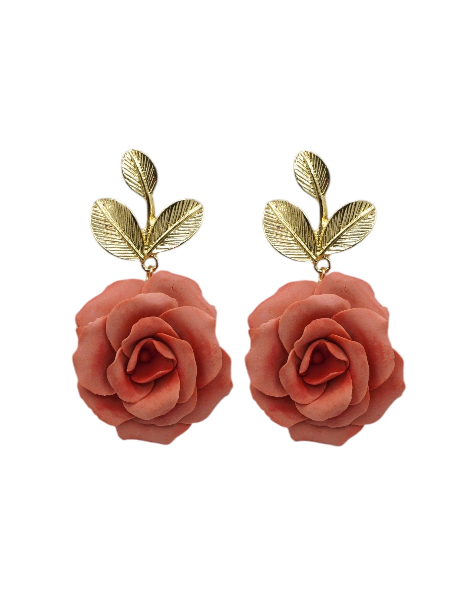 ÉLORIA (grand feuillage) | Boucles d'oreilles en argile polymère
